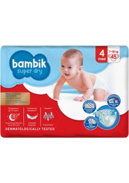 Подгузники детские одноразовые Bambik Jumbo 4 Maxi (7-18 кг), 45 шт